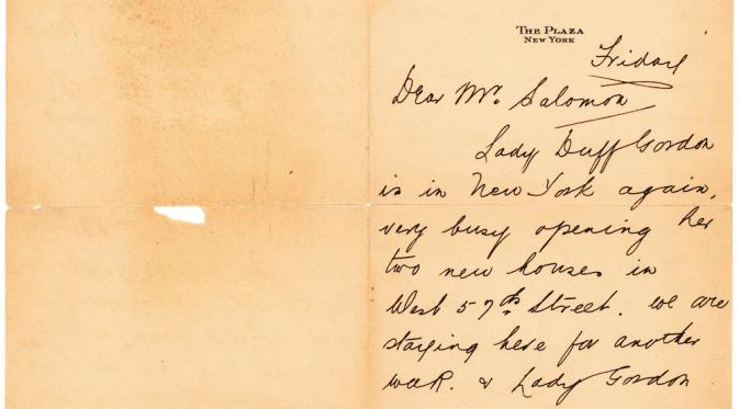 Surat penumpang kelas atas yang lolos dari maut karena menumpang Lifeboat No.1 Titanic (Credit: Lion Heart Autographs)