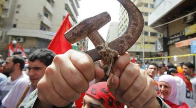 Demo buruh di Libanon |  Via: theglobeandmail.com