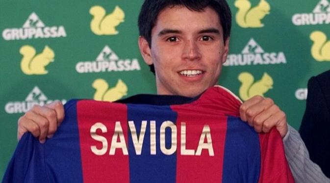 Javier Saviola muda saat masih memperkuat Barcelona