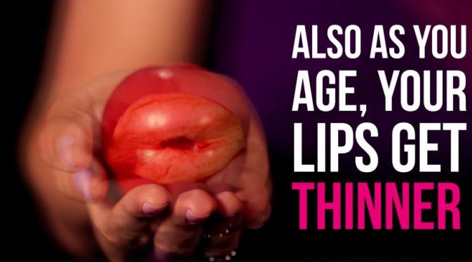 Semakin bertambah usia pula, bibir akan semakin tipis. (Via: youtube.com)