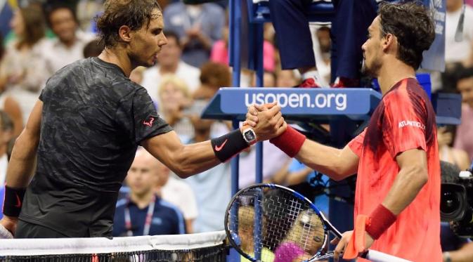 Fabio Fognini sukses mengalahkan Rafael Nadal di Grand Slam Amerika Serikat Terbuka (DON EMMERT / AFP)
