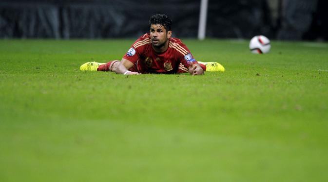 Diego Costa selalu mengecewakan saat membela Spanyol (Reuters/Eloy Alonso)