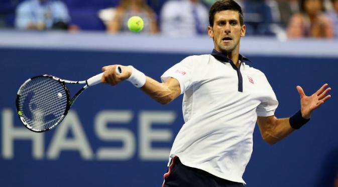 Novak Djokovic mengaku akan mewaspadai tren positif yang tengah didapat calon lawannya di perempat final AS Terbuka 2015, Feliciano Lopez.(AFP Photo/Clive Brunskill)