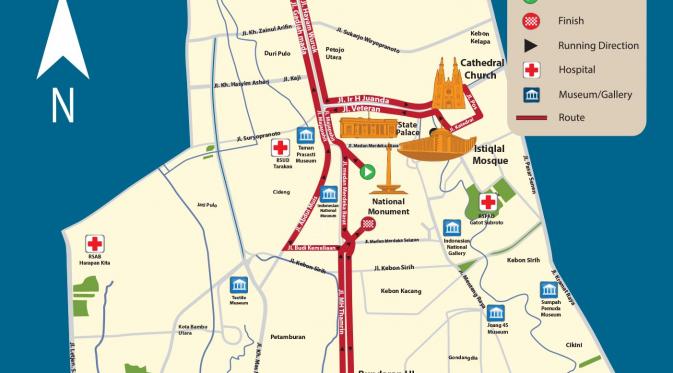 Peta Rute Jakarta Marathon