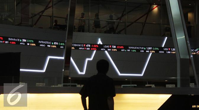 Karyawan tengah memantau pergerakan indeks saham gabungan di Bursa Efek Indonesia, Jakarta, Kamis (10/9/2015). Nilai tukar rupiah terhadap dolar Amerika Serikat (AS) ditutup melemah di posisi Rp 14.329 per dolar AS. (Liputan6.com/Angga Yuniar)