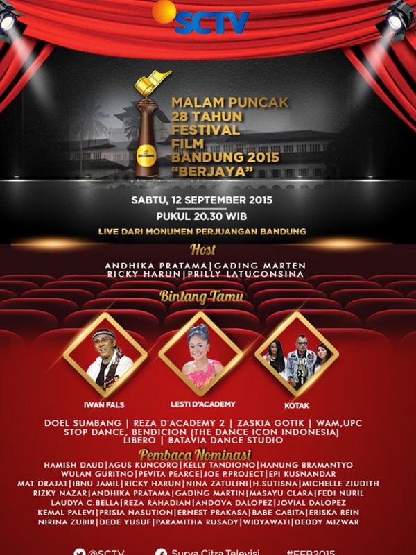 Poster Festival Film Bandung 2015 yang kembali diselenggarakan untuk ke-28 kalinya. (foto: dok. SCTV)