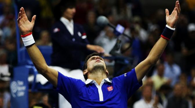 Ekspreksi kemenangan Novak Djokovic (Matthew Stockman/Getty Images/AFP )