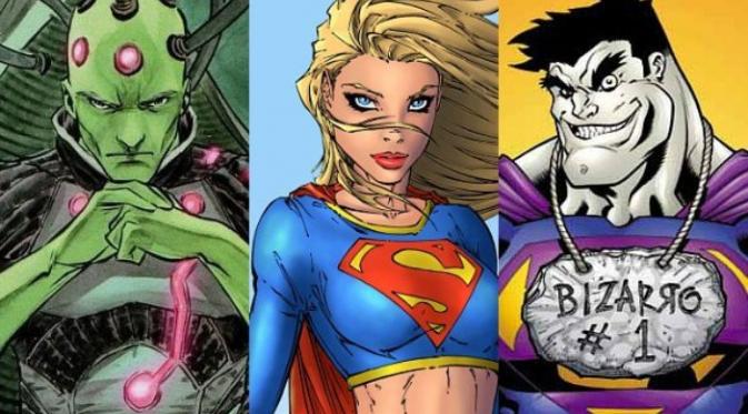 Brainiac, Supergirl, dan Bizarro. (DC Comics/Ace Showbiz)