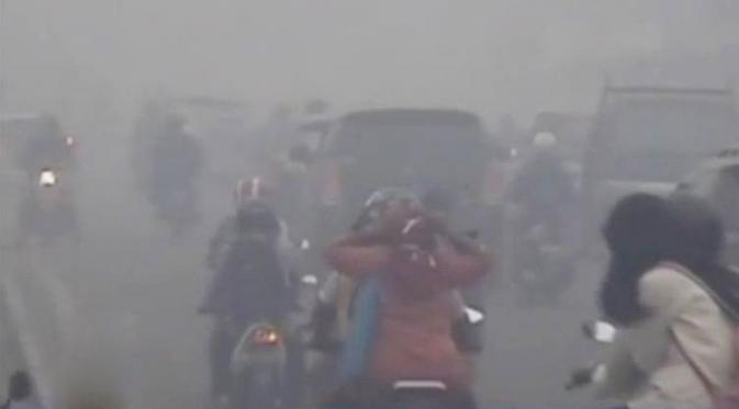 Kota Jambi lumpuh karena kabut asap. (liputan6 TV)