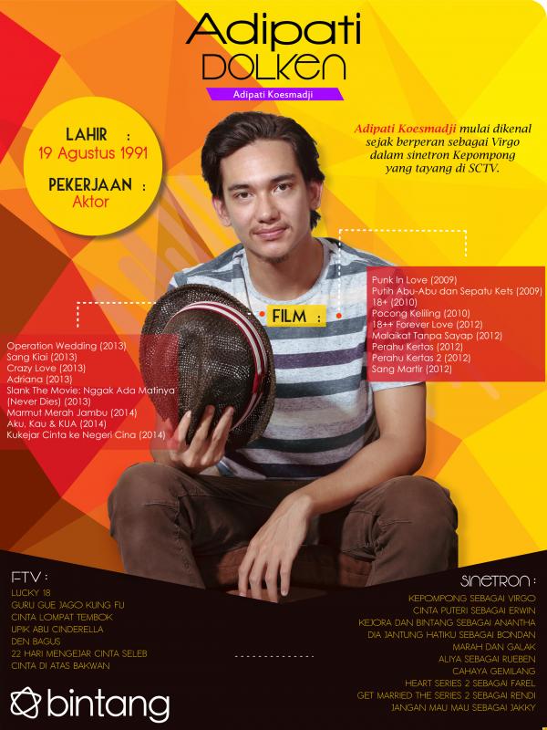 Infografis Celeb Bio Adipati Dolken  [Photo: Galih W. Satria/Bintang.com. Desain: Muhammad Iqbal Nurfajri/Bintang.com]
