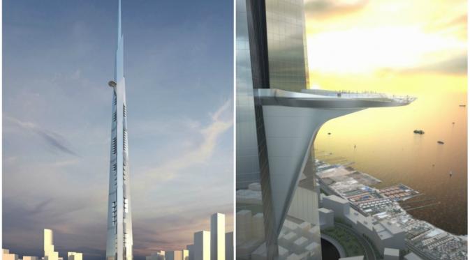 kingdom Tower, bangunan yang rencananya lebih tinggi dari Burj Khalifa, masih dalam tahap pembangunan di Saudi Arabia | via: brightside.me