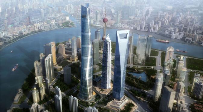 Ini dia gedung tinggi tempat dua orang Russia yang pemberani berfoto di atas gedung. Shanghai Tower, mulai dibangun tahun 1993 dan baru saja selesai tahun ini. Tapi, sentuhan akhir masih mereka lakukan | via: brightside.me