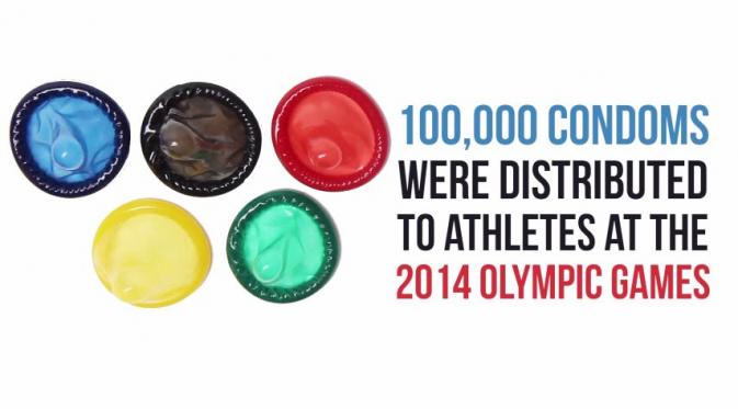 Pada 2014, 100 ribu kondom didistribusikan untuk ajang Olimpiade. (Via: youtube.com)